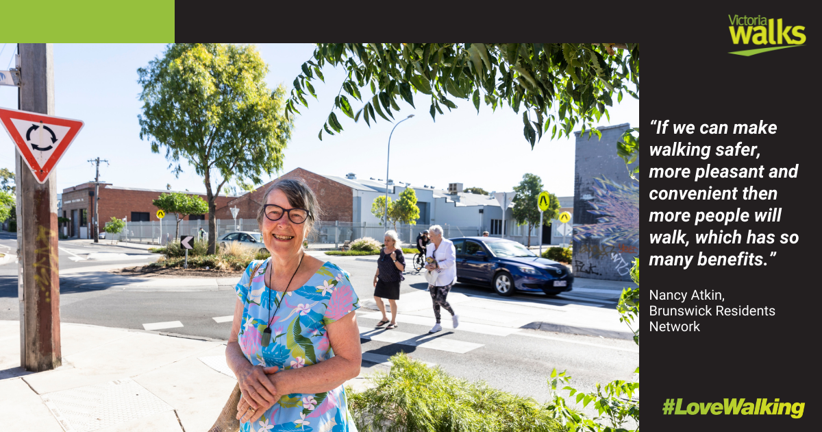 Victoria Walks story about residents wanting better streets for walking in Brunswick